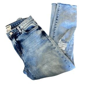 L'AGENCE Light Blue Cropped Raw Hem Jeans SZ 27